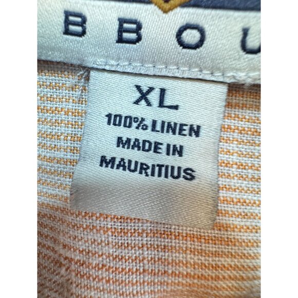 Joseph Abboud Mens Short Sleeve Linen Button Up Shirt Size Orange Casual Relaxed - Picture 3 of 11